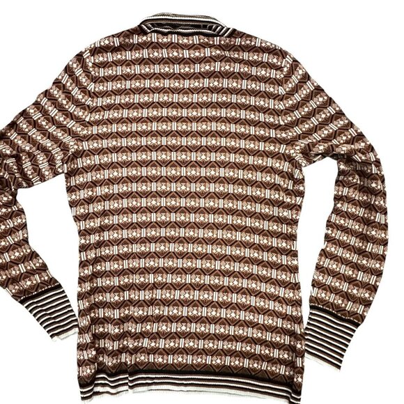 NWT etcetera Turtleneck Sz M Brown Black White Sweater A283 - Picture 2 of 7